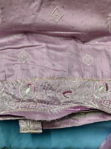 Embroidered unstiched suit for party wear
