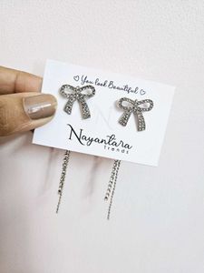 Studded Bow Dangling earrings