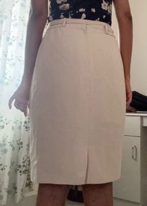 Beige Belted Skirt