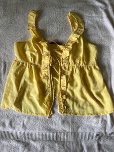 Sunny Yellow Ruffle Crop Top