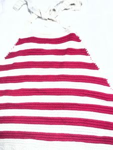 Striped Crochet Bikini Top
