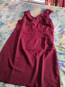 combo of a coral nd burgandy dress
