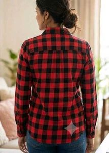 Classic Red &amp; Black Plaid Flannel Shirt