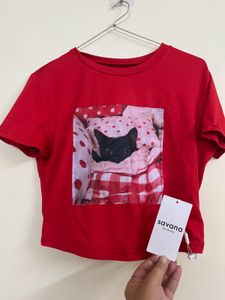 Cute Black Cat Graphic Tee