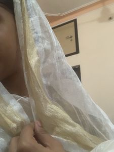 Elegant White &amp; Gold duptta