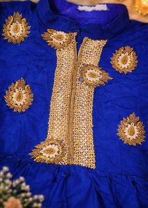 Royal Blue Embroidered Anarkali Gown