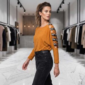 Chic Orange Cut-Out Sleeve Dress
