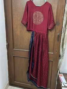 Kajal Maroon Dhoti Style Kurti/ Dres