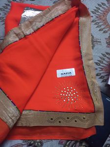 brand new party wear chiffon saree with blouse