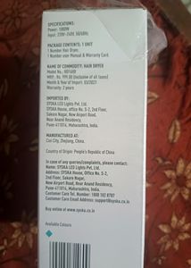 Syska 1000W Hair Dryer With Two Speed Settings