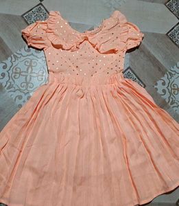 Cute Peach Party Dress with Sparkles