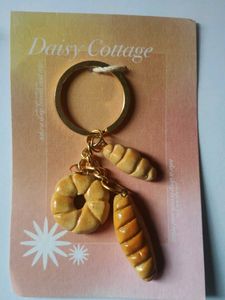 Handmade Clay Cute Bread Charm Keychain