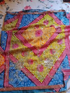 Vibrant Indian Saree with Sequin Work