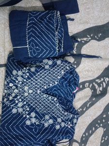 Kurta Wot Wide Plazo Wit Gota Detailing