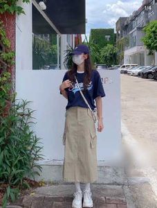 Khaki Cargo Maxi Skirt from Thailand