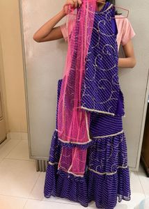 Stunning Purple & Pink sharara set