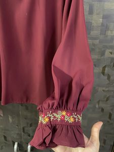 DARK COLOURED HIGH NECK MADAME SHIRT