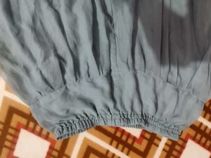 Grey kurta palazzo dupatta set