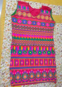 Vibrant Embroidered Sleeveless Kurta