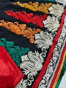 Black Embroidered Anarkali Suit
