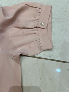 Elegant Pink Short Sleeve Blouse