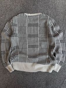 Men's Black &amp; White Patterned Sweater