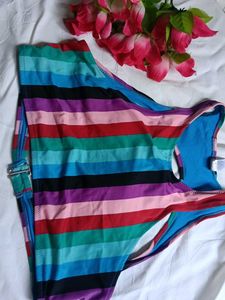 Colorful Striped Bikini Set