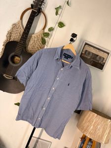 Ralph Lauren Blue Short Sleeve Button-Up Shirt