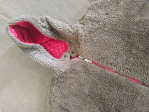 Cute Red Teddy Bear Hooded Reversible Jacket