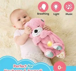 Cute Breathing Bear Plush Toy with Soothing Lights