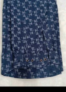 Men's Navy Blue Printed Casual Shirt