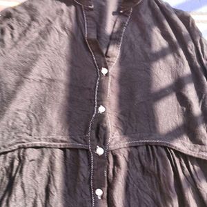 ZARA Black Button-Up Mini Dress