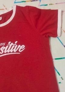 Red "Stay Positive" T-Shirt