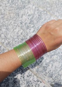 Pretty jelly Glass Bangles Set on sale