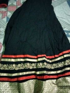 Elegant Black &amp; Gold Anarkali Suit