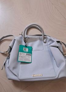 Caprese Peach satchel medium dull blue handbag