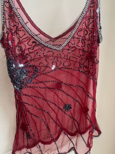 heavy handwork beaded jaipuri yk2 sheer top