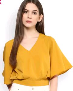 Harpa Mustard Yellow Crop Top