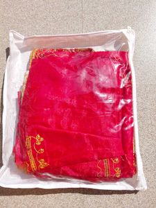 Vibrant Red light weight rajputi lehnga material