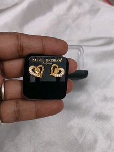 Heart Shape Gold Earrings