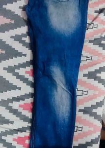 Blue Wash Faded Denim Jeans
