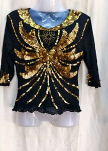 181212. Sequin Embellished Party Top