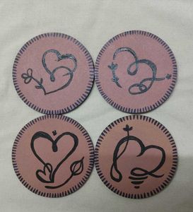 Handmade Heart Coasters Set