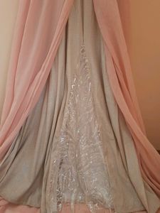 🔥LOW PRICE🔥 Elegant Pink Gown with Lace Detail