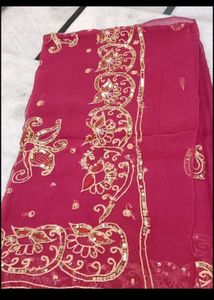 darbari Embroidered Pink Saree