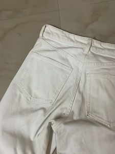 White Button-Fly Jeans