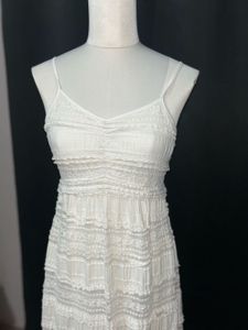 White Ruffle Summer Dress