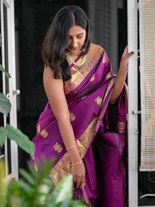 Beautiful Purple Silk Saree