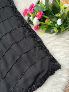Elegant Black Sequin Saree