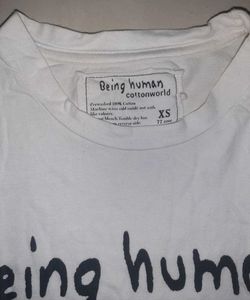 🤍 BEING HUMAN | Classic White Statement T-Shirt